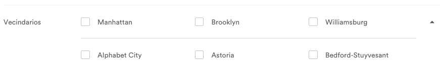 Airbnb en Nueva York - Selección vecindario
