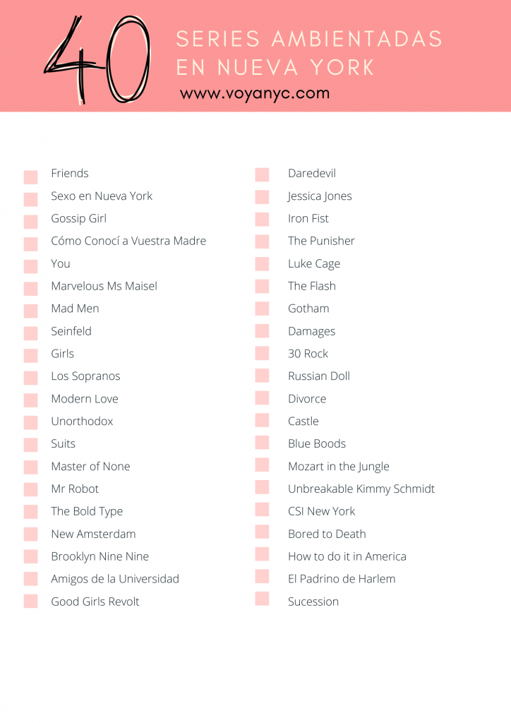 Listado Series ambientadas en NY